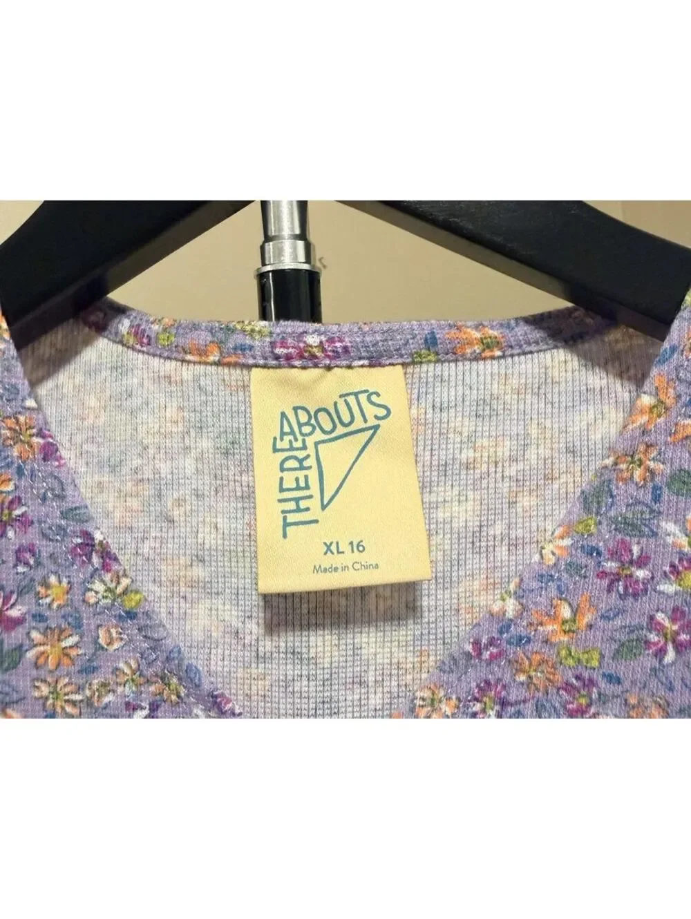 Thereabouts Lavender Floral Print Top Girls XL